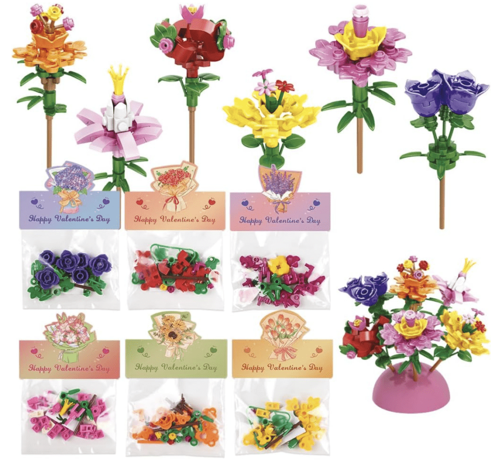 24-pack Valentine’s Flower Bouquets Building Blocks!